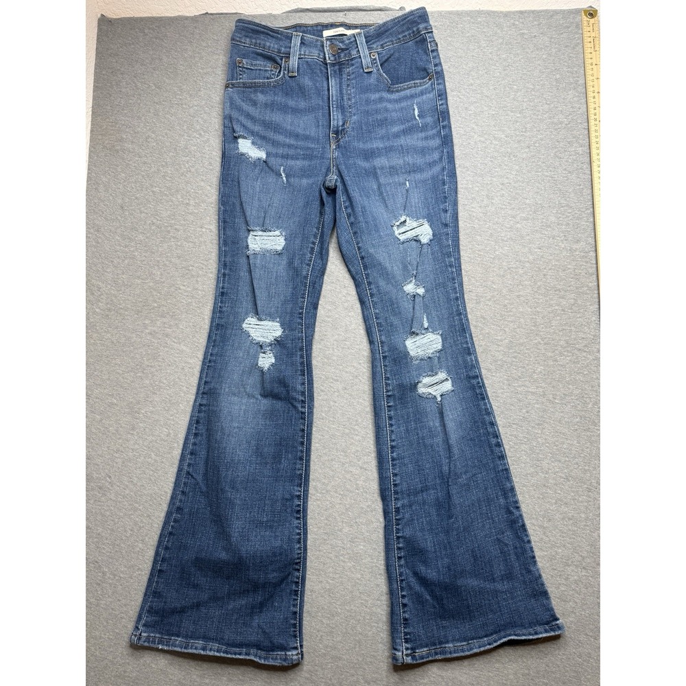 Levi's 726 Distressed Medium Wash Flare Jeans Size 26